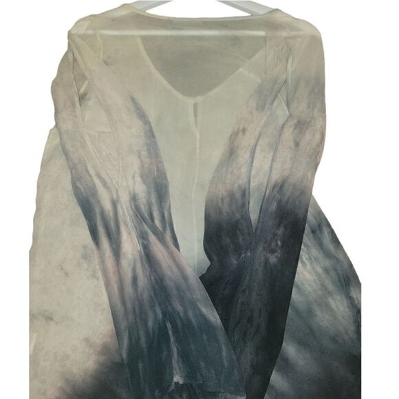 Revolve Silk Miyoshi Split Neck Gypsy Longsleeve Top Ink Gypsy 05 Small - Picture 8 of 15